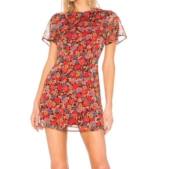 house of harlow red floral dress House of Harlow 1960 Red Floral Dress